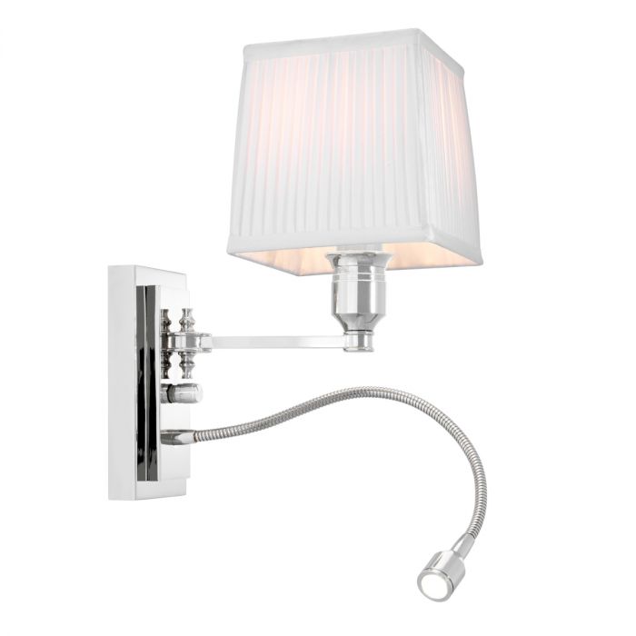 Wall Lamp Ellington Nickel Finish Including White Shade