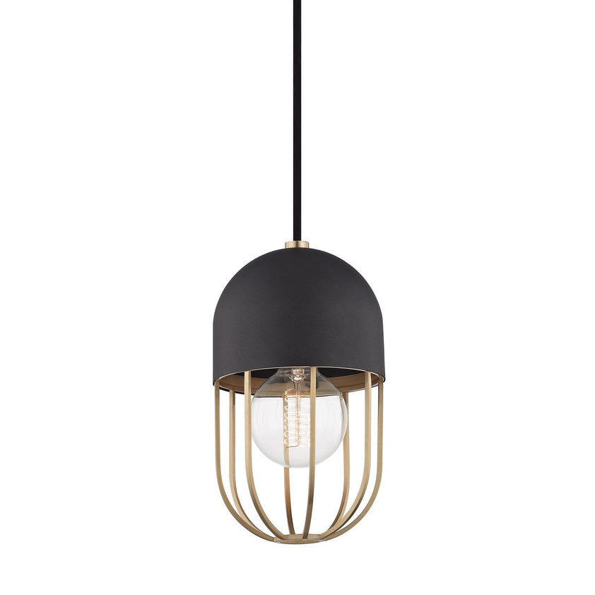 Haley Pendant - Aged Brass/Dusk Black