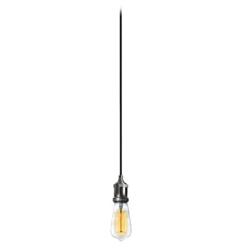 Dainolite 1 Light Pendant, Satin Chrome Finish, 10 foot cord