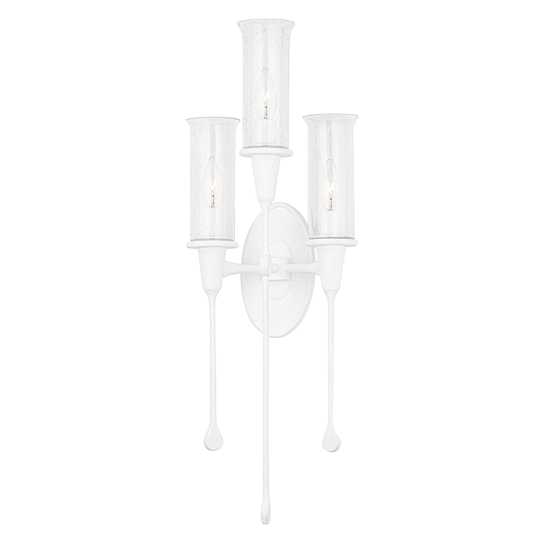 Chisel 3 Light Wall Sconce - White Plaster