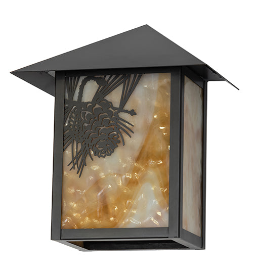 9" Wide Seneca Winter Pine Wall Sconce