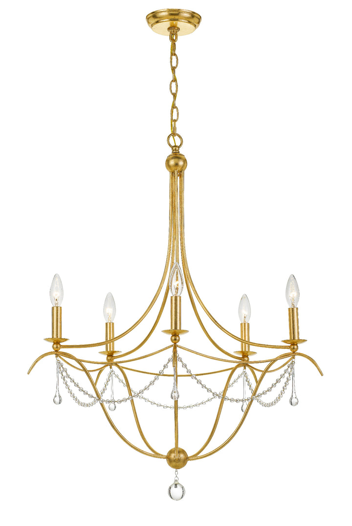 Crystorama Metro 5 Light Antique Gold Chandelier