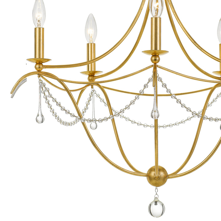 Crystorama Metro 5 Light Antique Gold Chandelier