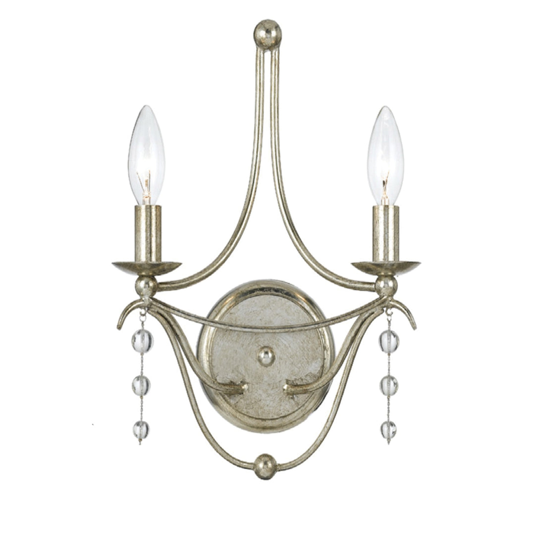 Metro 2 Light Antique Silver Sconce