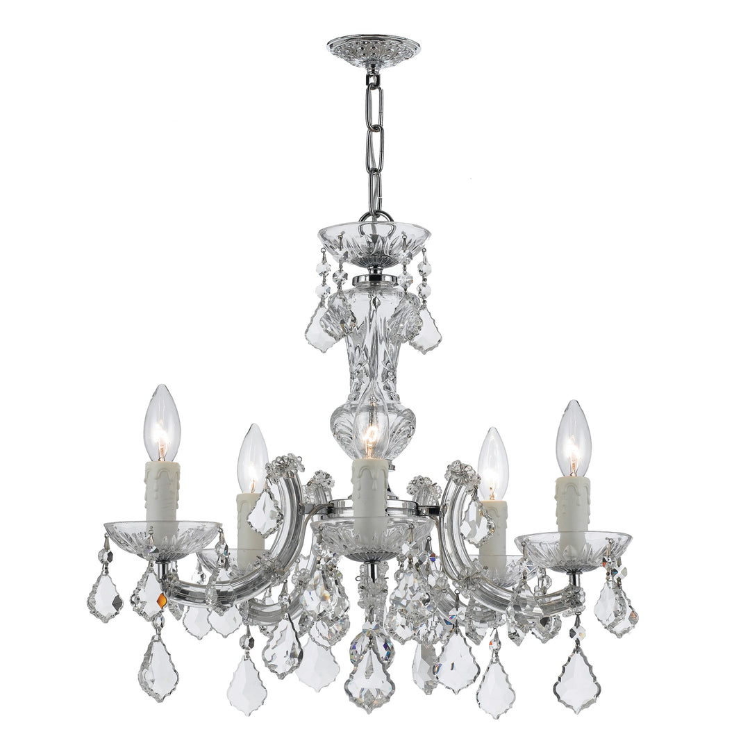 Maria Theresa 5 Light Hand Cut Crystal Gold Chandelier