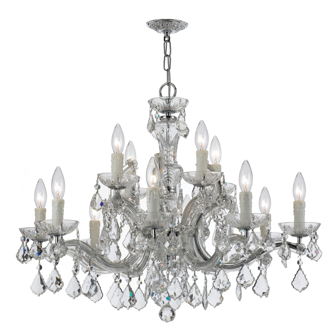 Maria Theresa 12 Light Hand Cut Crystal Gold Chandelier