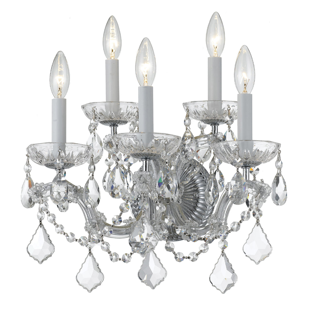 Maria Theresa 5 Light Hand Cut Crystal Gold Sconce