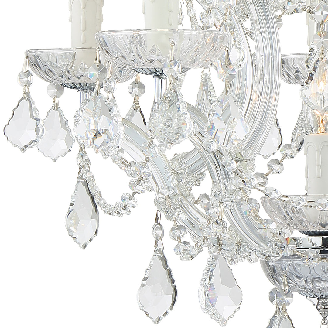 Crystorama Maria Theresa 6 Light Clear Italian Crystal Gold Chandelier