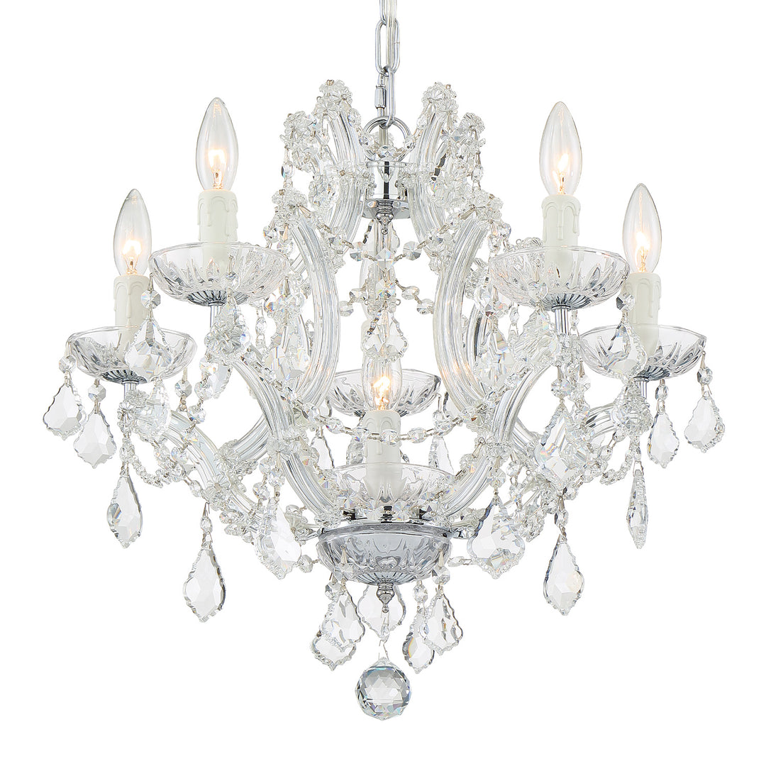 Crystorama Maria Theresa 6 Light Clear Italian Crystal Gold Chandelier