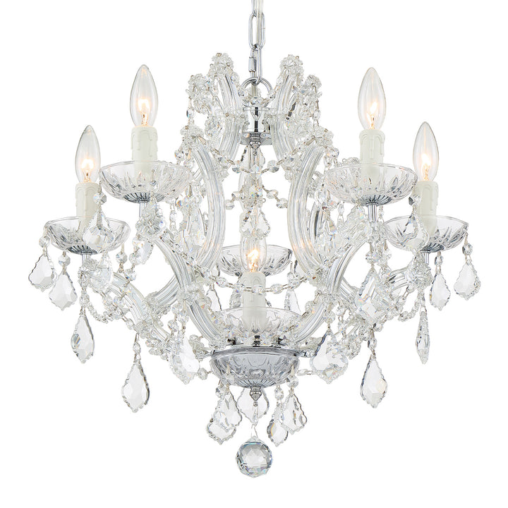 Crystorama Maria Theresa 6 Light Clear Italian Crystal Gold Chandelier