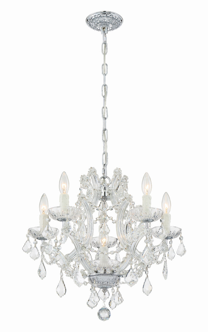 Crystorama Maria Theresa 6 Light Clear Italian Crystal Gold Chandelier