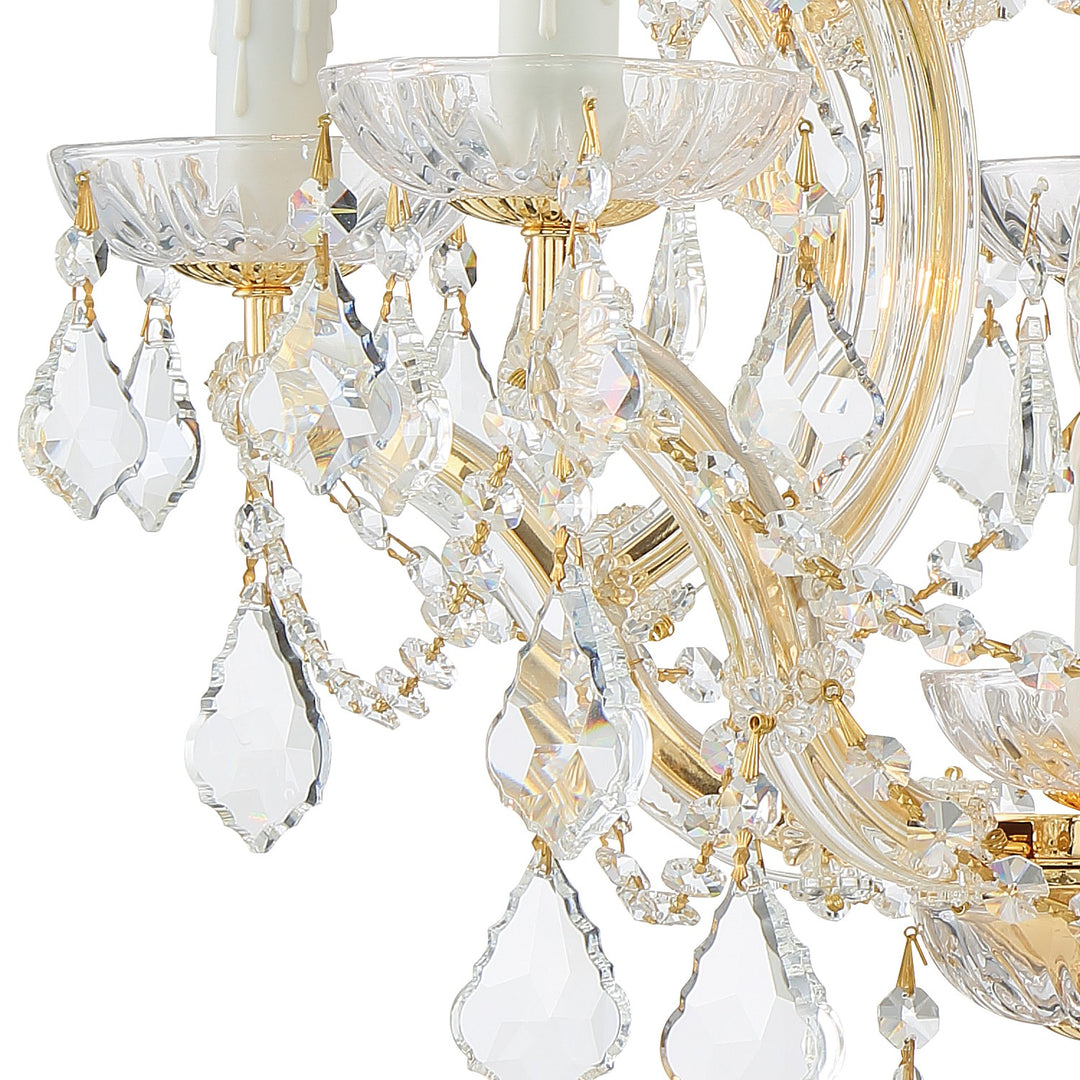 Crystorama Maria Theresa 6 Light Clear Italian Crystal Gold Chandelier