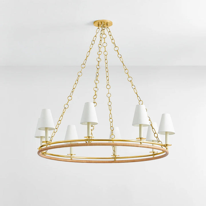 Swanton Chandelier, Aged Brass