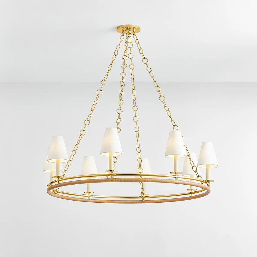 Swanton Chandelier, Aged Brass