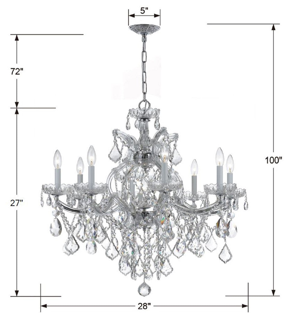 Crystorama Maria Theresa 9 Light Hand Cut Crystal Gold Chandelier