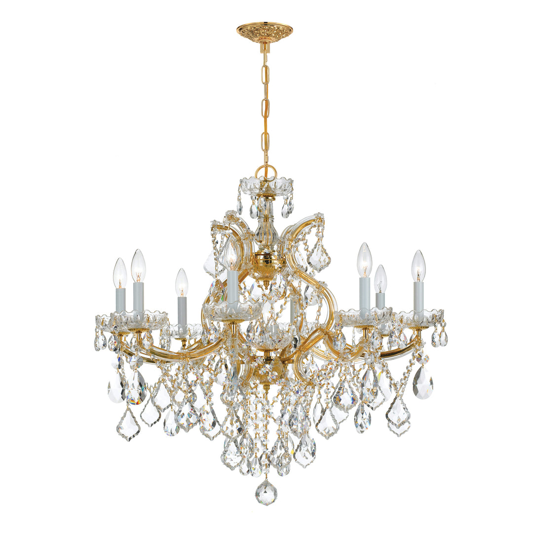 Maria Theresa 9 Light Hand Cut Crystal Gold Chandelier