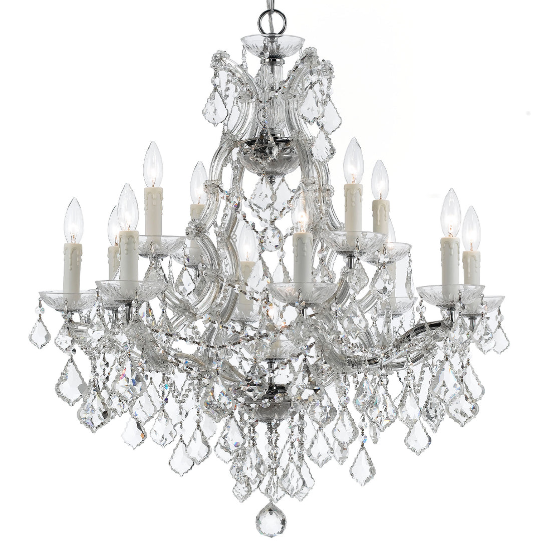 Crystorama Maria Theresa 13 Light Spectra Crystal Gold Chandelier