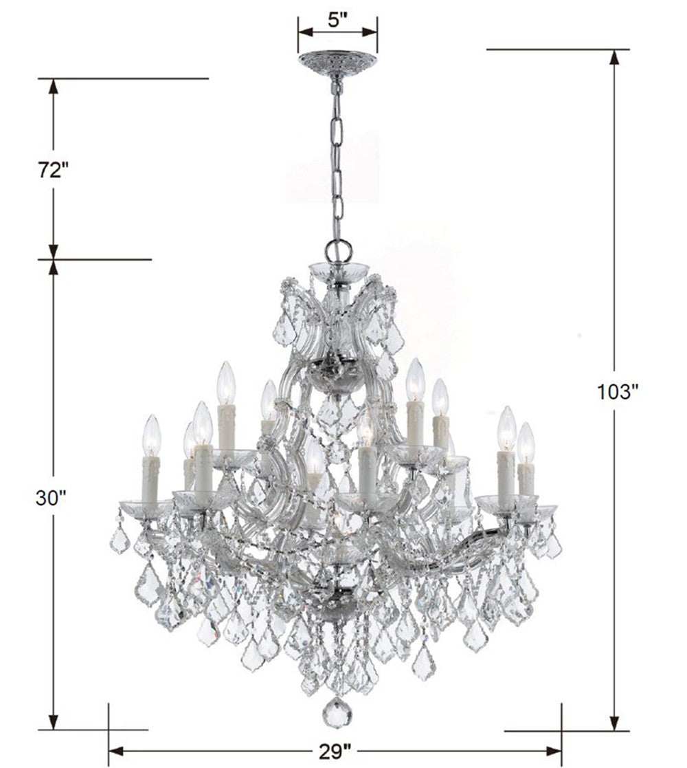 Crystorama Maria Theresa 13 Light Spectra Crystal Gold Chandelier