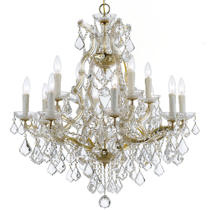 Crystorama Maria Theresa 13 Light Spectra Crystal Gold Chandelier