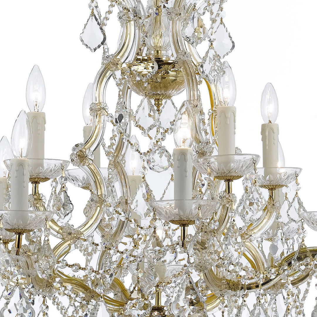 Crystorama Maria Theresa 13 Light Spectra Crystal Gold Chandelier