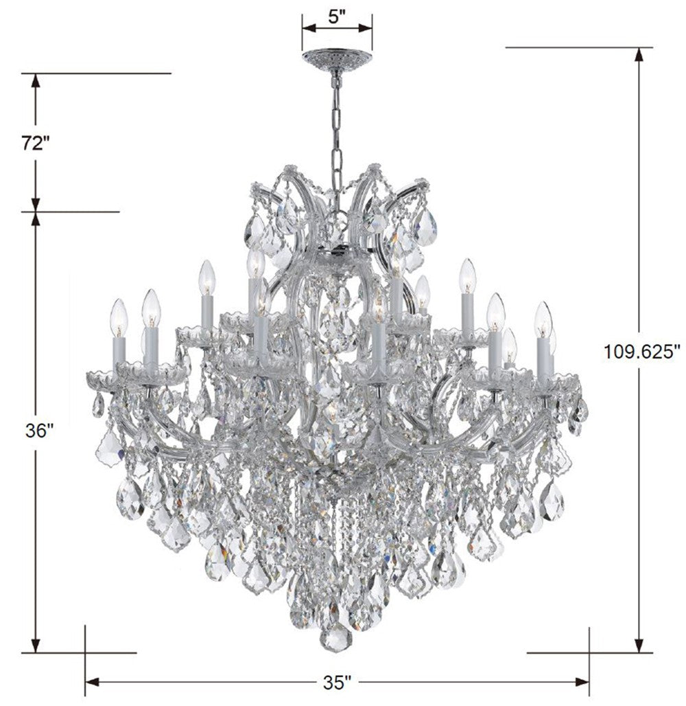 Crystorama Maria Theresa 19 Light Spectra Crystal Gold Chandelier