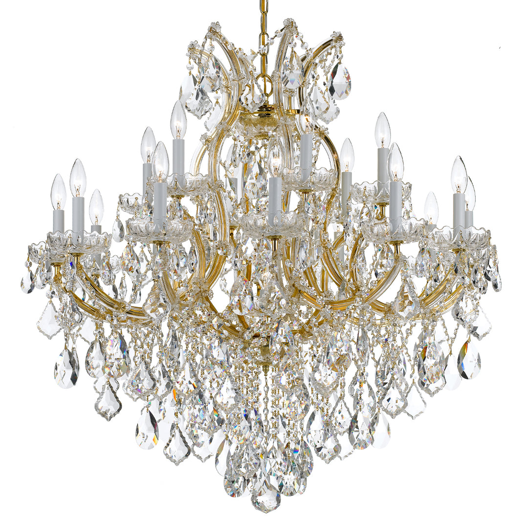 Crystorama Maria Theresa 19 Light Spectra Crystal Gold Chandelier