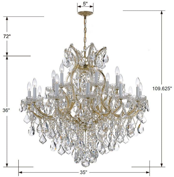 Crystorama Maria Theresa 19 Light Spectra Crystal Gold Chandelier