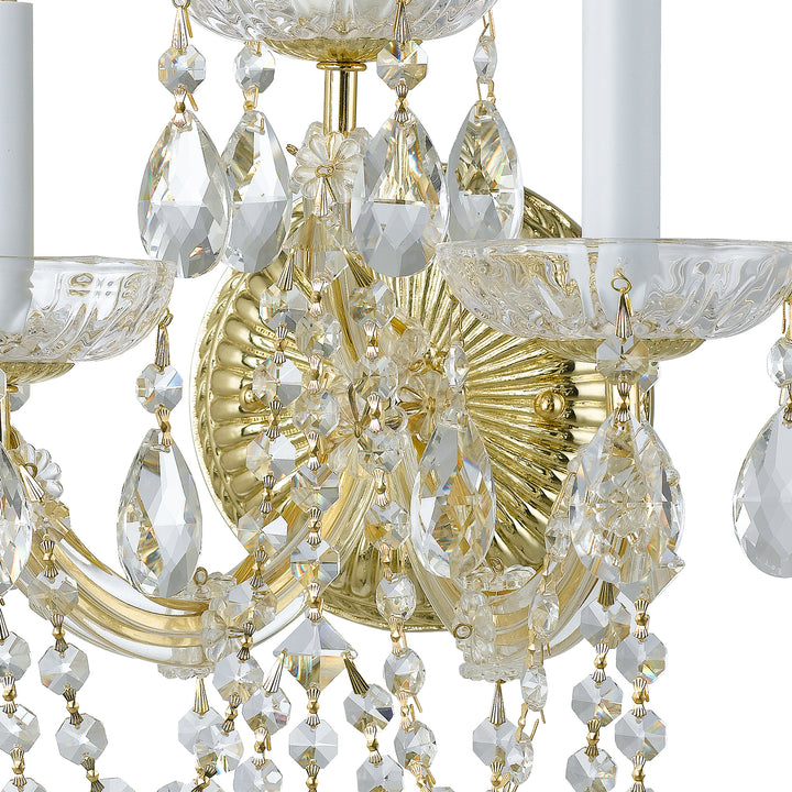 Crystorama Maria Theresa 3 Light Hand Cut Crystal Gold Sconce