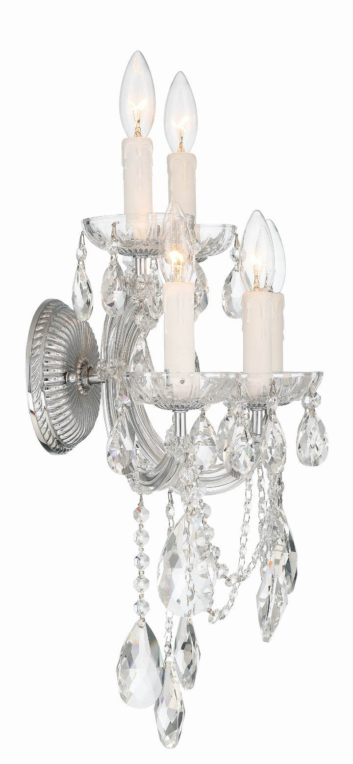 Crystorama Maria Theresa 5 Light Hand Cut Crystal Gold Sconce