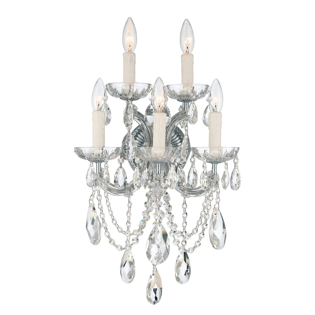 Maria Theresa 5 Light Hand Cut Crystal Gold Sconce