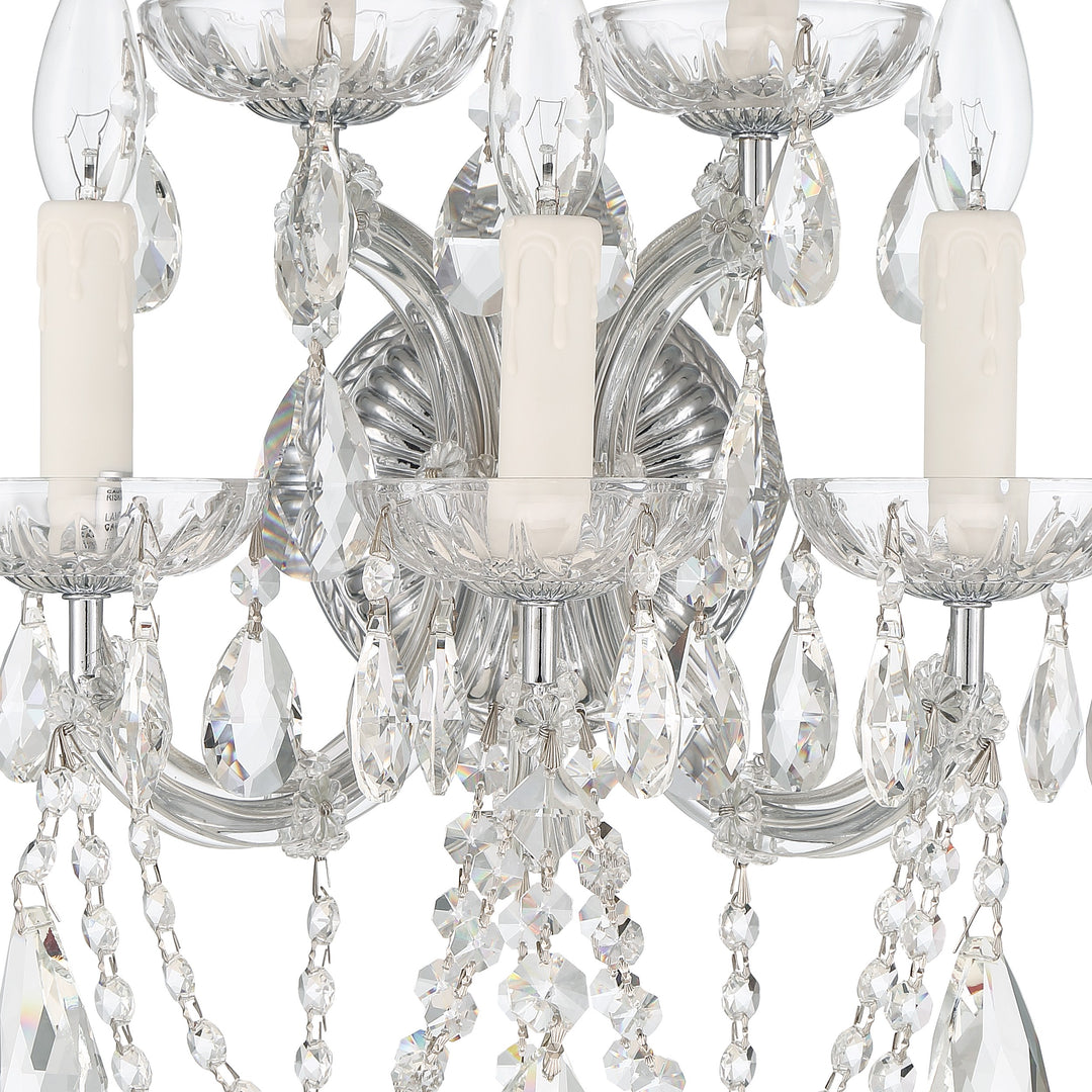 Crystorama Maria Theresa 5 Light Hand Cut Crystal Gold Sconce