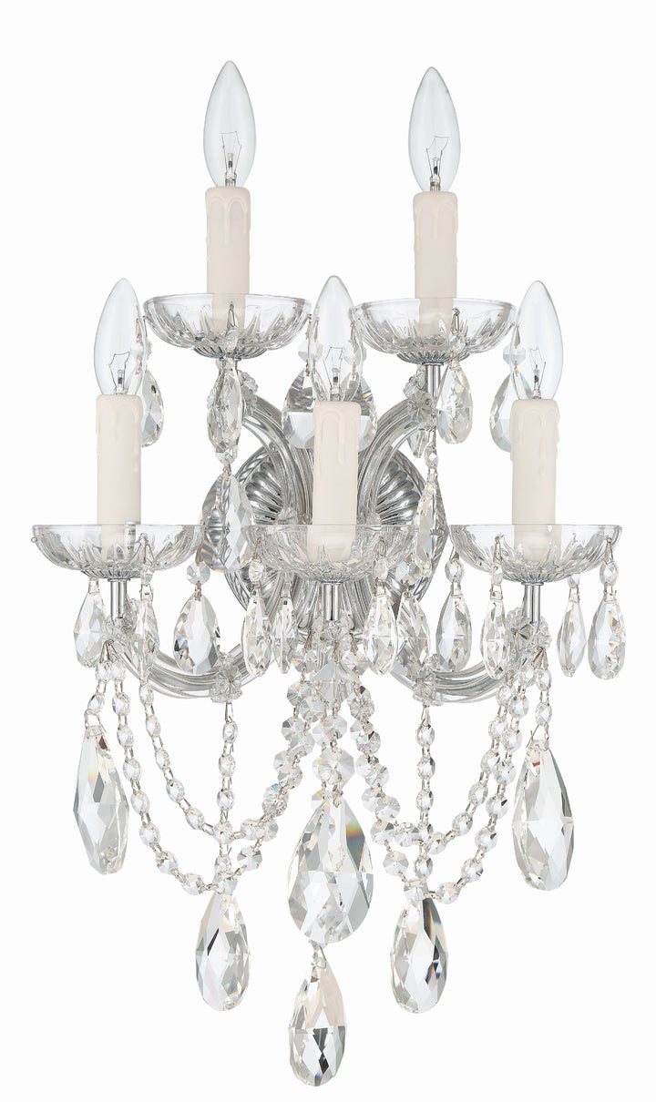 Crystorama Maria Theresa 5 Light Hand Cut Crystal Gold Sconce