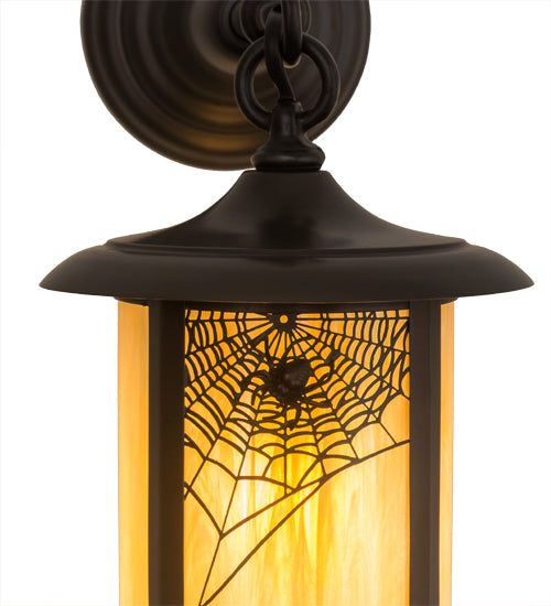 8"W Fulton Spider Web Hanging Wall Sconce