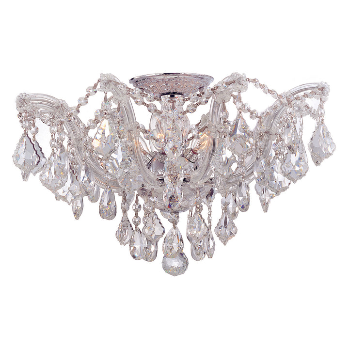 Crystorama Maria Theresa 5 Light Spectra Crystal Gold Semi Flush Mount