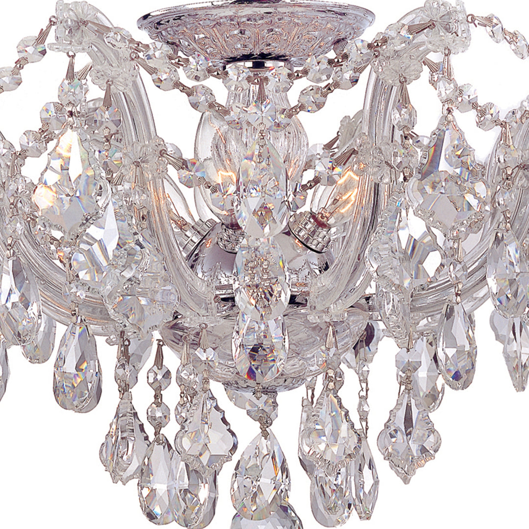 Crystorama Maria Theresa 5 Light Spectra Crystal Gold Semi Flush Mount