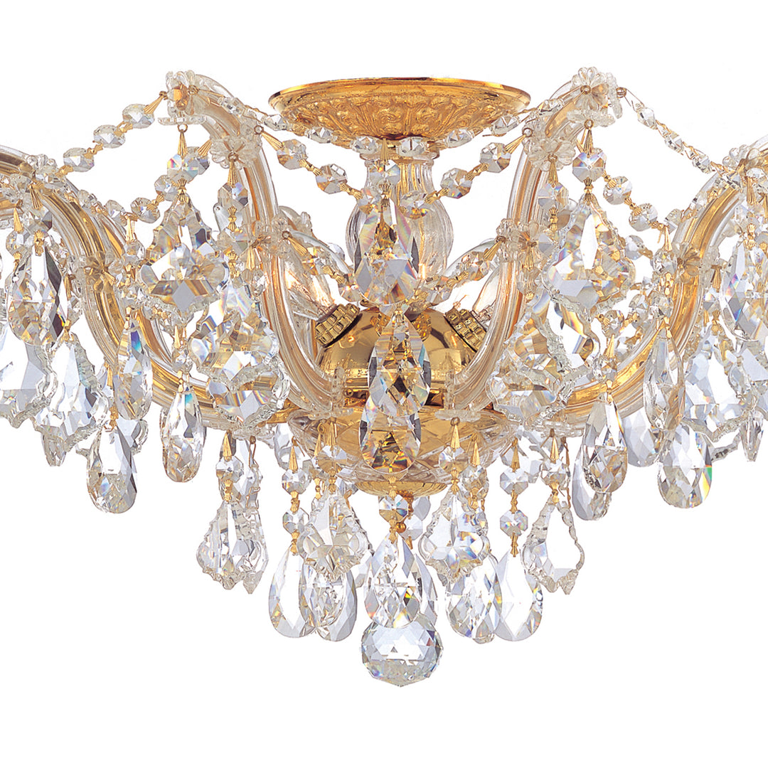 Crystorama Maria Theresa 5 Light Spectra Crystal Gold Semi Flush Mount