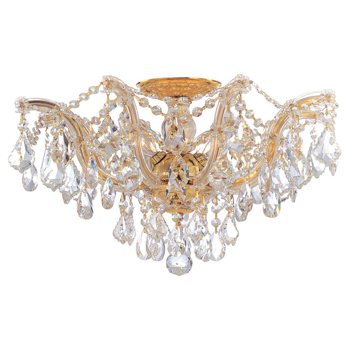 Maria Theresa 5 Light Spectra Crystal Gold Semi Flush Mount