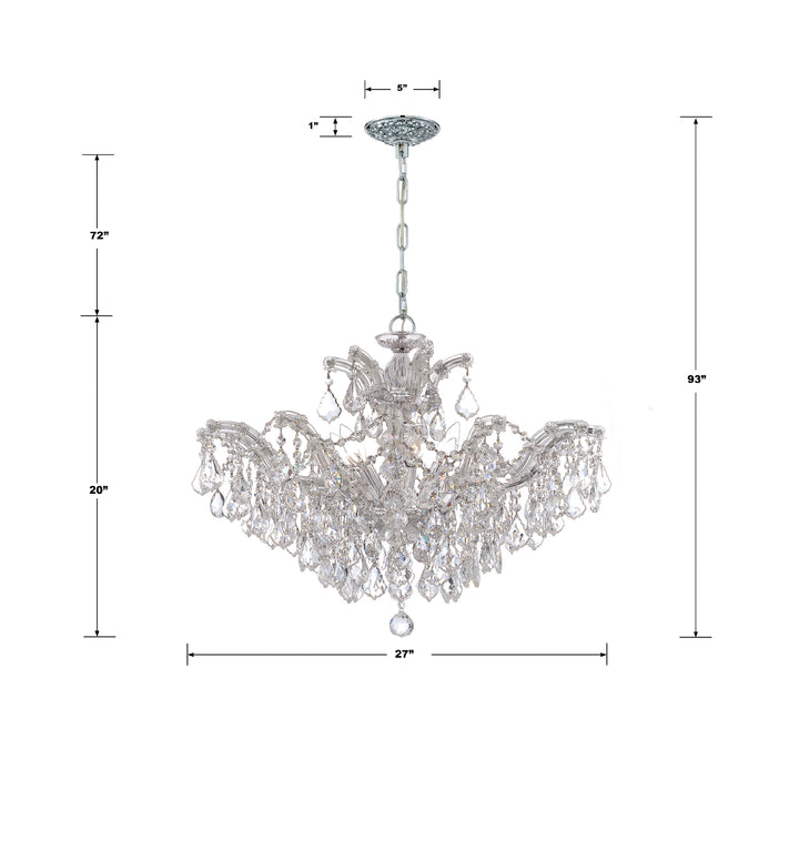 Crystorama Maria Theresa 6 Light Spectra Crystal Gold Semi Flush Mount