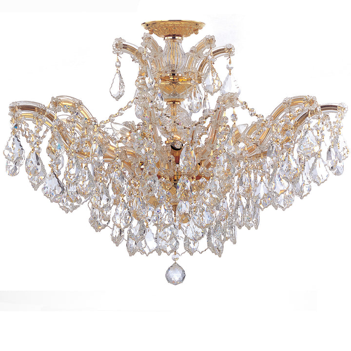 Crystorama Maria Theresa 6 Light Spectra Crystal Gold Semi Flush Mount