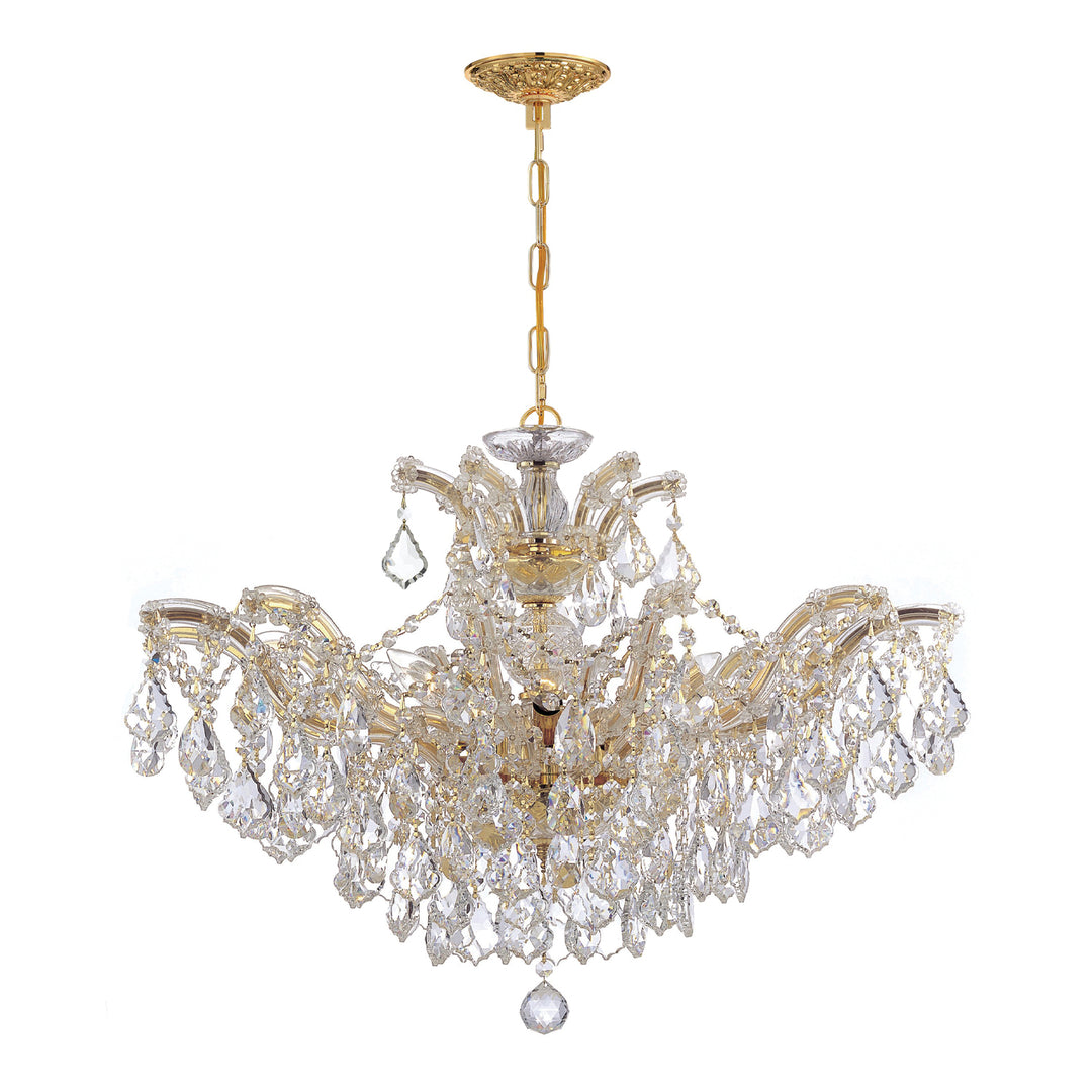 Maria Theresa 6 Light Spectra Crystal Gold Semi Flush Mount