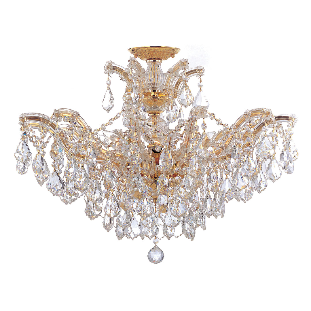 Maria Theresa 6 Light Spectra Crystal Gold Semi Flush Mount