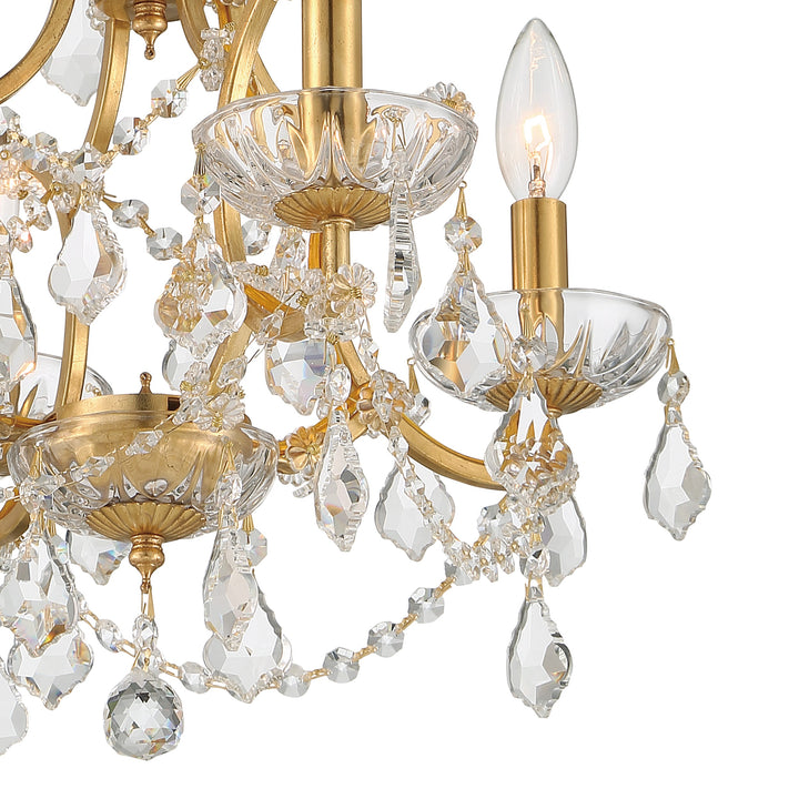 Crystorama Filmore 4 Light Hand Cut Crystal Antique Gold Mini Chandelier