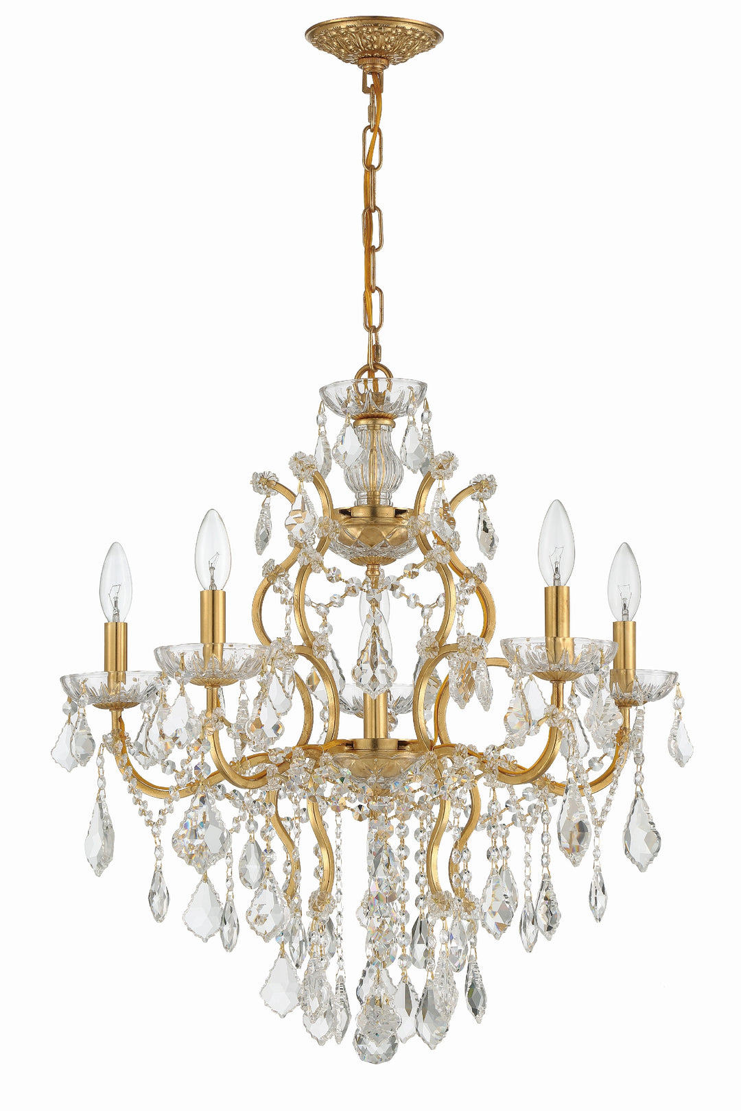 Crystorama Filmore 6 Light Spectra Crystal Antique Gold Chandelier