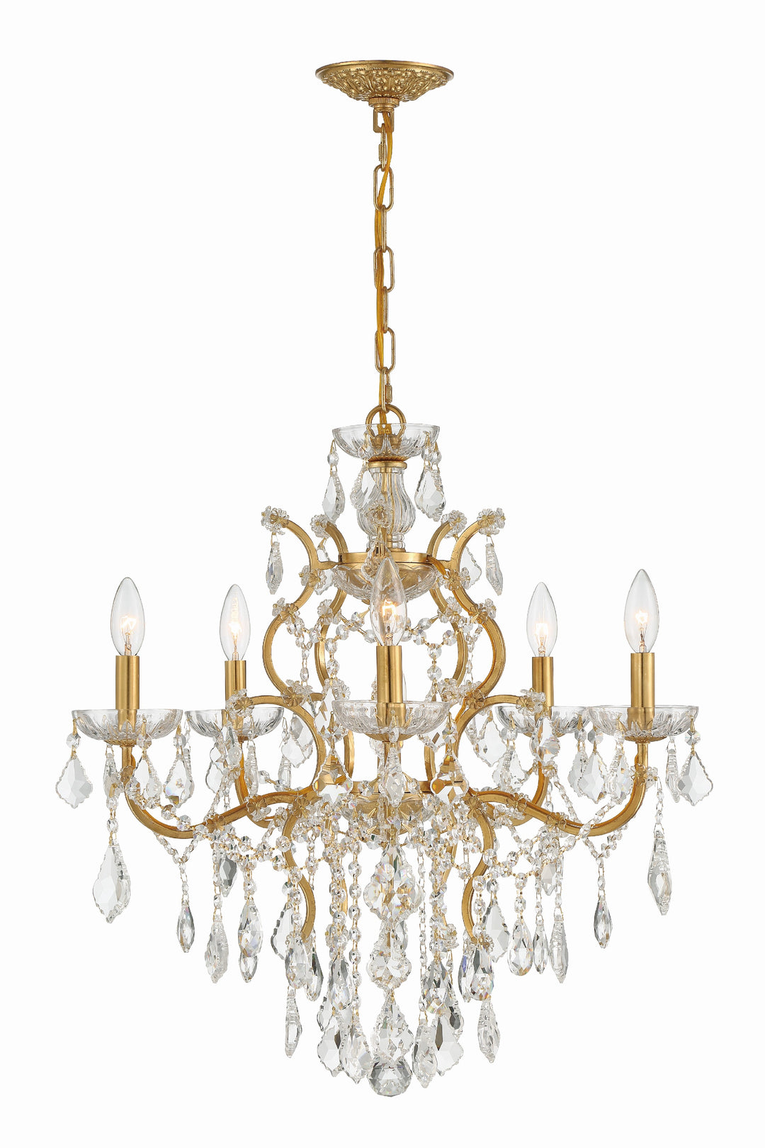 Crystorama Filmore 6 Light Spectra Crystal Antique Gold Chandelier