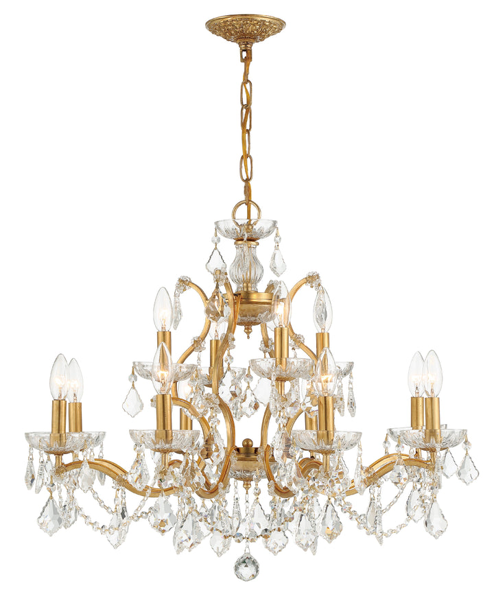 Crystorama Filmore 12 Light Hand Cut Crystal Antique Gold Chandelier