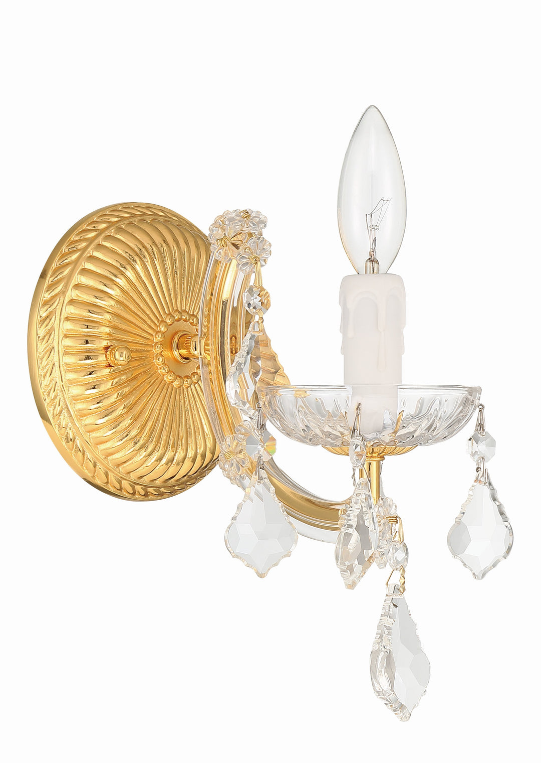 Crystorama Maria Theresa 1 Light Hand Cut Crystal Gold Sconce