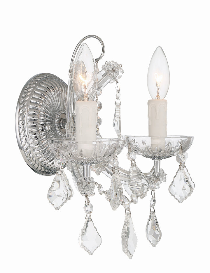 Crystorama Maria Theresa 2 Light Spectra Crystal Gold Sconce