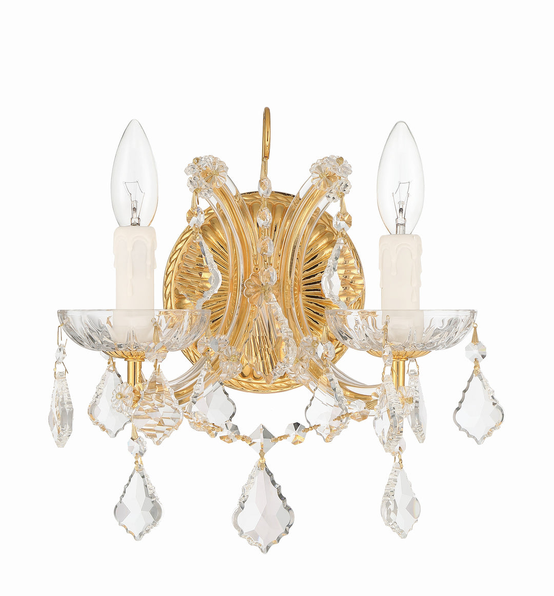 Crystorama Maria Theresa 2 Light Spectra Crystal Gold Sconce