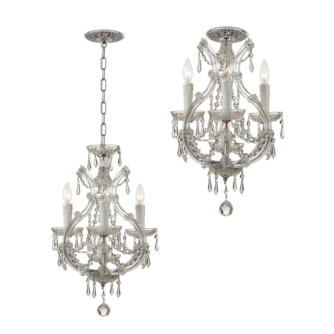 Crystorama Maria Theresa 4 Light Clear Italian Crystal Polished Chrome Mini Chandelier