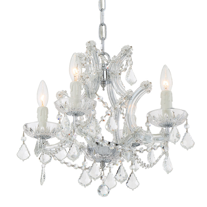 Crystorama Maria Theresa 4 Light Spectra Crystal Gold Mini Chandelier